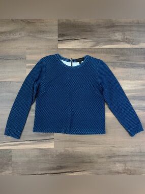 J. Crew Women's Quilted Indigo Sweatshirt Size Small